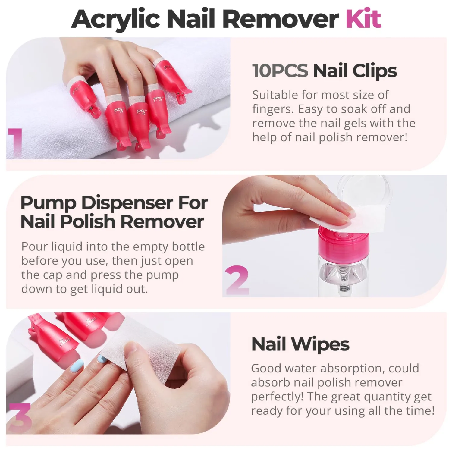 FANDAMEI Gel Nail Polish Remover Tool Kit, Nail Kit, Nail Care Kit, Cuticle Kit With Cuticle Remover & Cuticle Oil, Gel Nail Remover Kit, Cuticle Pusher, Cuticle Remover Tool, Manicure Kit For Women