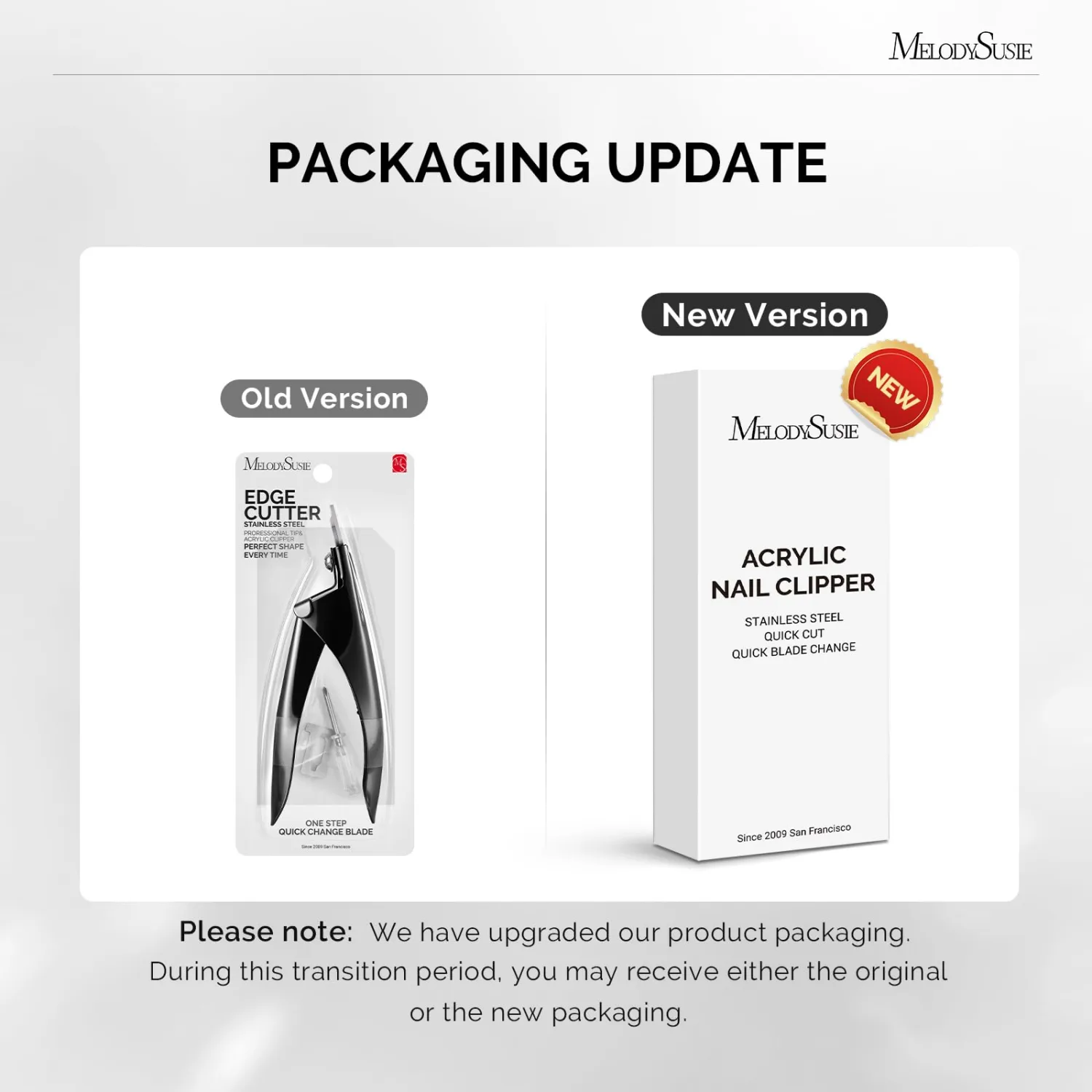 MelodySusie Acrylic Nail Clippers, Professional Nail Clippers Cutters for Acrylic Nails Fake Nail Tips, Adjustable Stainless Nail Trimmer, Manicure Tool for Salon Home Nail Art, Black
