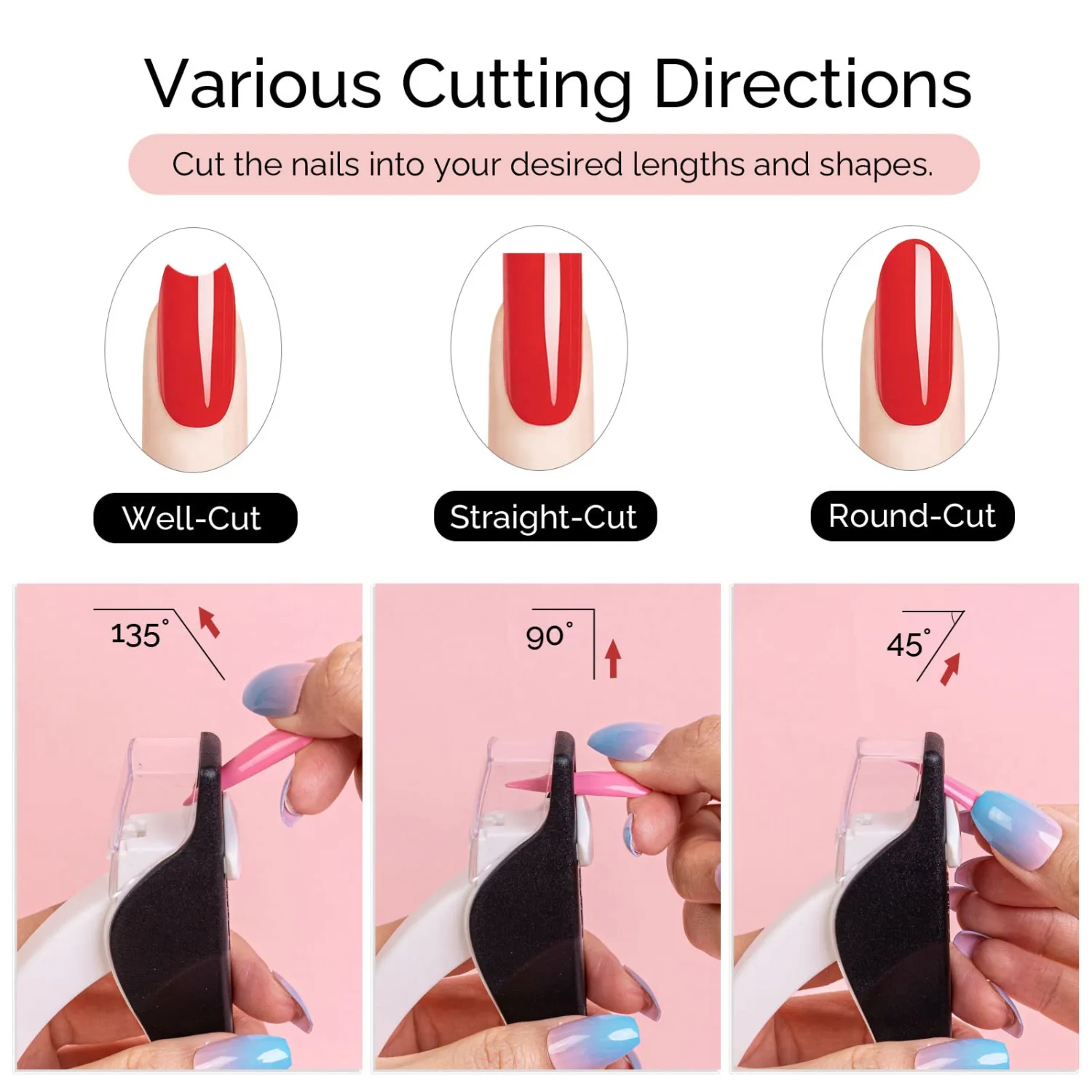 MelodySusie Nail Clippers for Acrylic Nails, Adjustable Stainless Steel Acrylic Nail Clippers, Professional Nail Cutter Trimmer for False Nail Tips Fake Nails, Manicure Nail Salon Tool, Black & White