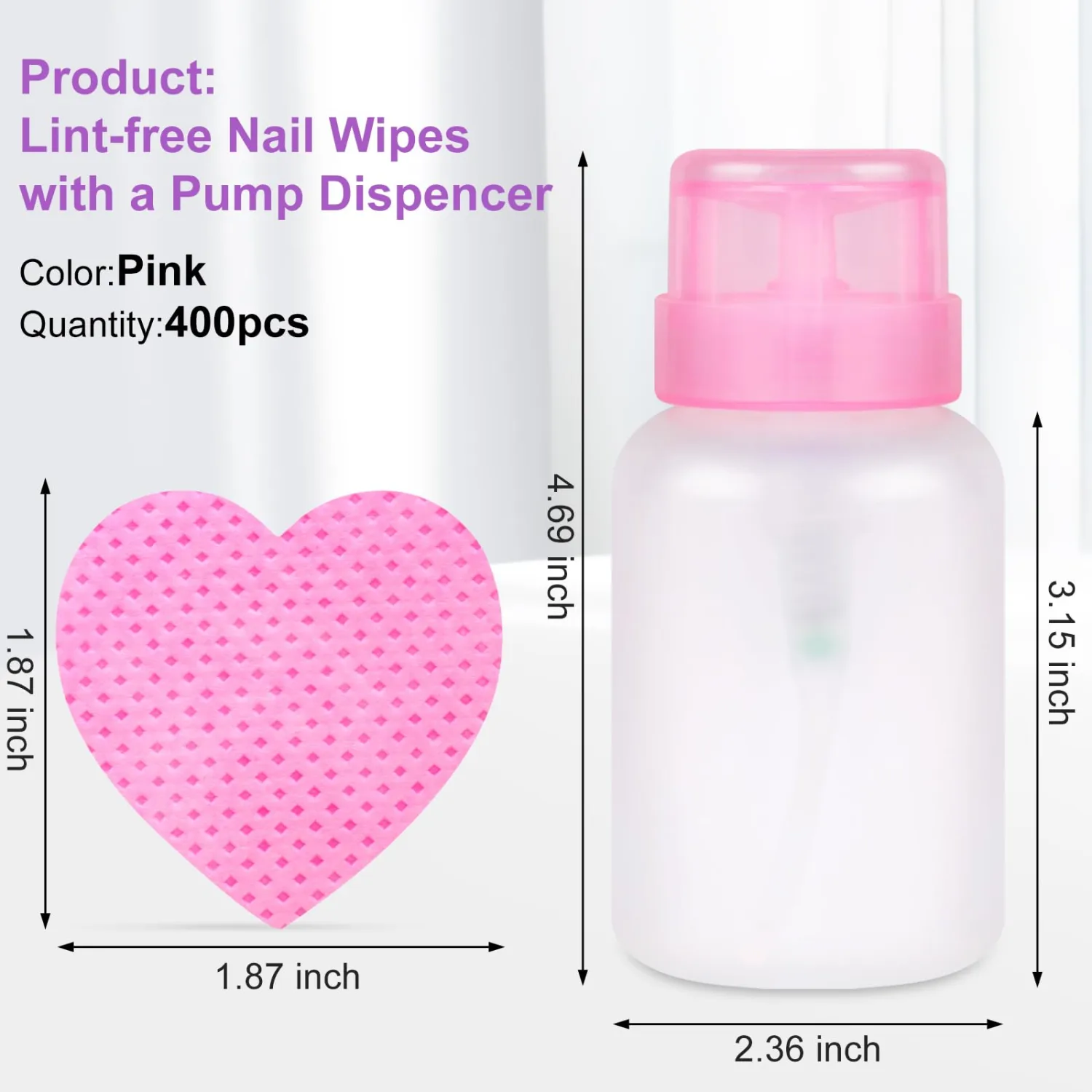 400PCS Lint Free Nail Wipes, Suitable for Cleaning Nails for Manicures, Nail Cleaning Pads, Eyelash Extenders, Nail Glue Cleaning Pads and Products