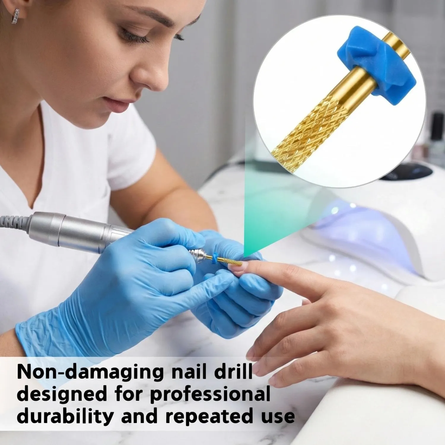 2Pcs Cuticle Nail Drill Bits, 3/32 Inch Professional Cuticle Cleaner Bits for Electric Nail Files, Under Cleaner Dead Skin Remover Efile for Manicure Pedicure (Silver Gold)