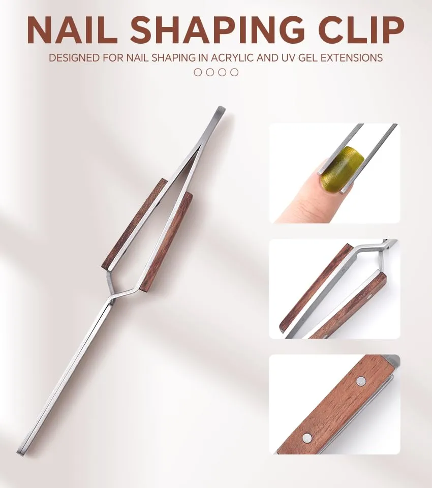 Professional Stainless Steel Nail Art Tweezers Precision Shaping and Pinching Clips for Manicure and Nail Design