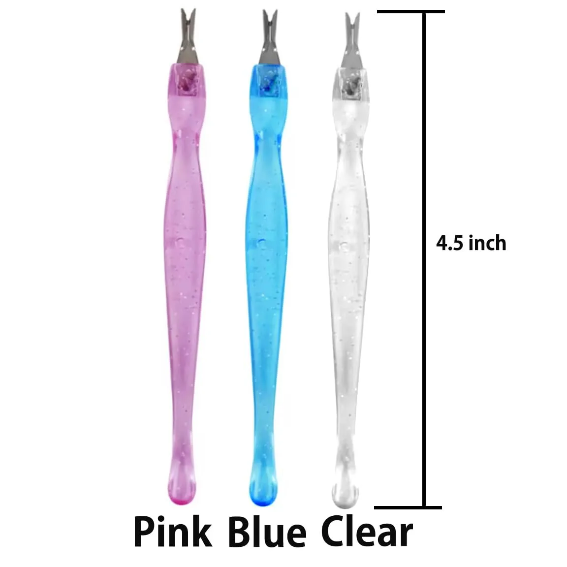 (3 Pack) Color Practical Nail Art Tools Pedicure Cuticle Trimmer Remover Pusher Dead Skin Callus Removal Fork