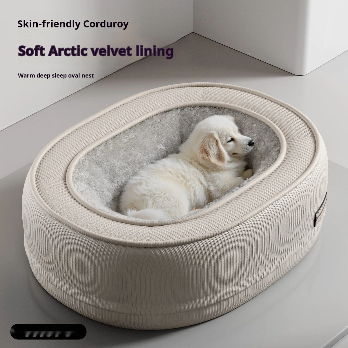 Warm Pet Bed With Arctic Fleece Soft Velvet Lining With Pressure Relieving Foam For Senior Cats Small Dogs