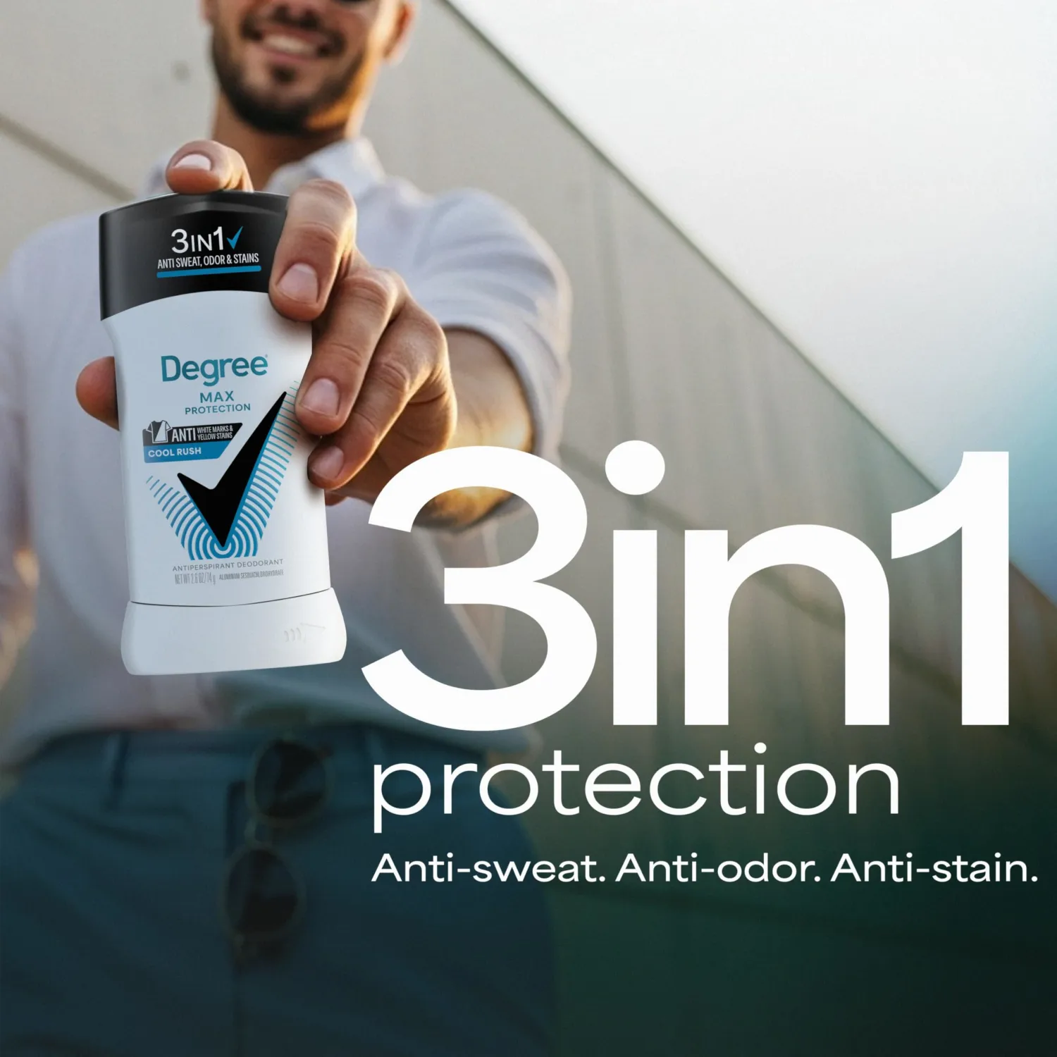 Degree Men Antiperspirant Deodorant 4 pack Cool Rush 72 Hour protection against sweat, odor and stains 2.6 oz
