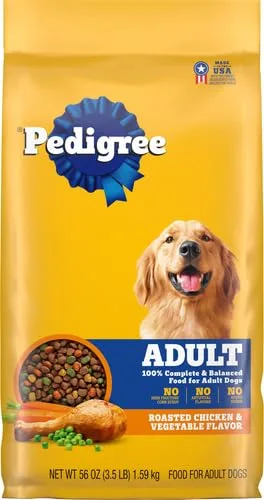 Pedigree Complete Nutrition Adult Dry Dog Food Roasted Chicken, Rice & Vegetable Flavor Dog Kibble, 3.5 lb. Bag (Pack of 4)