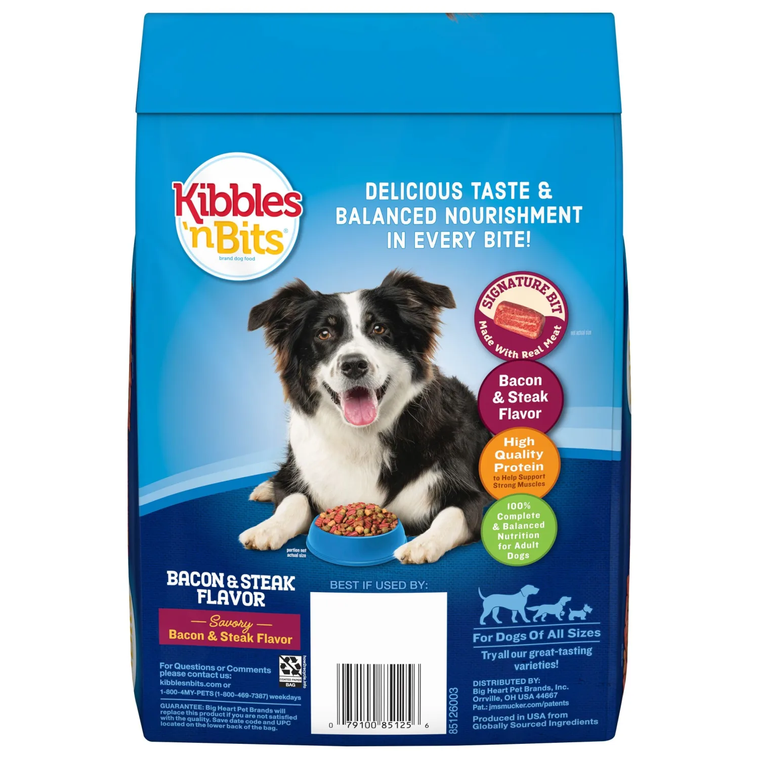 Kibbles 'n Bits Savory Bacon & Steak Flavor Dry Dog Food, 3.5 lb. Bag (Pack of 2)