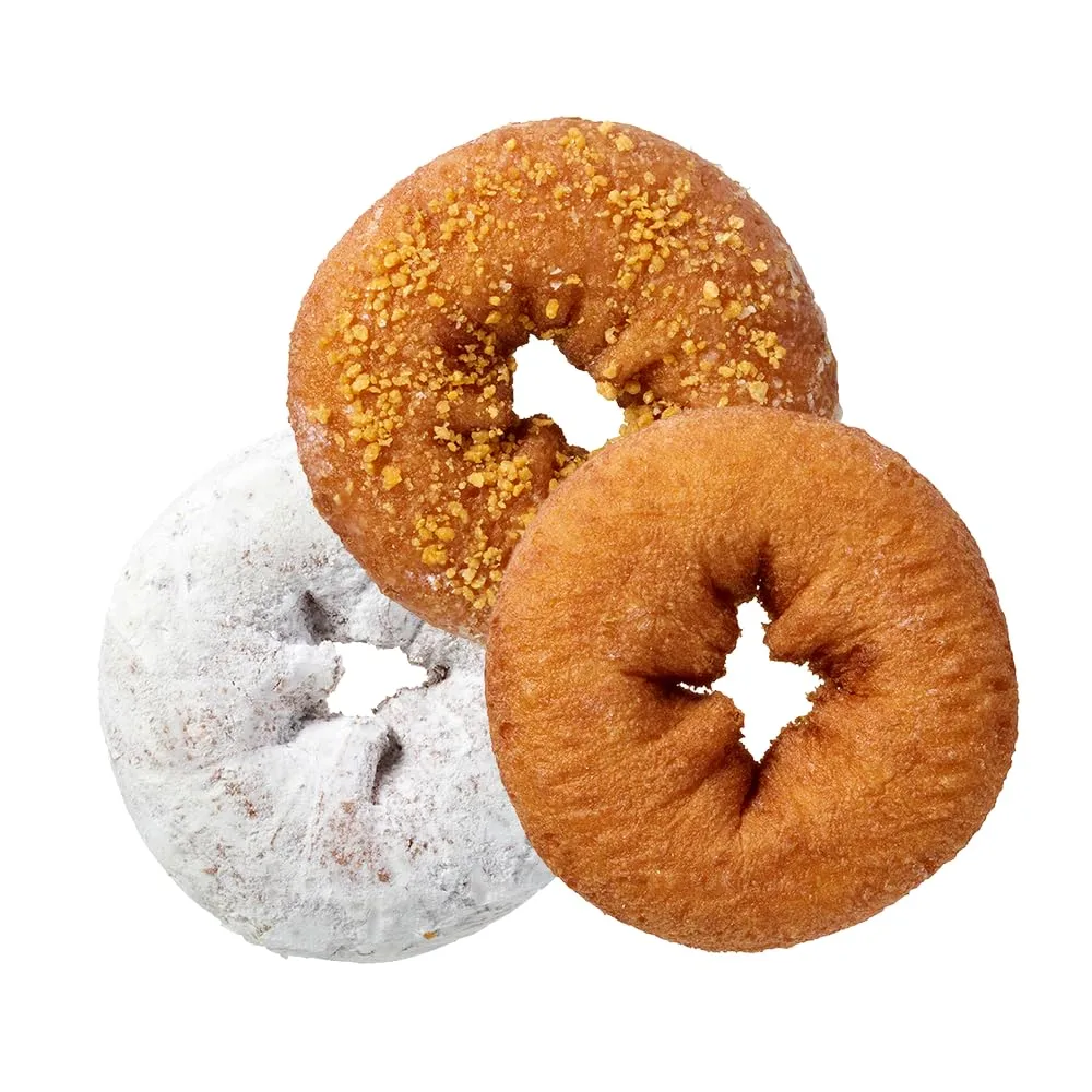 Clyde's Variety Plain, Powder, Krunch Cake Donuts, Frozen, 12ct