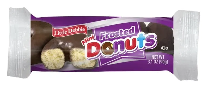 Little Debbie Mini Frosted Chocolate Donuts 38.0 oz Caddy, 12 packs per Caddy