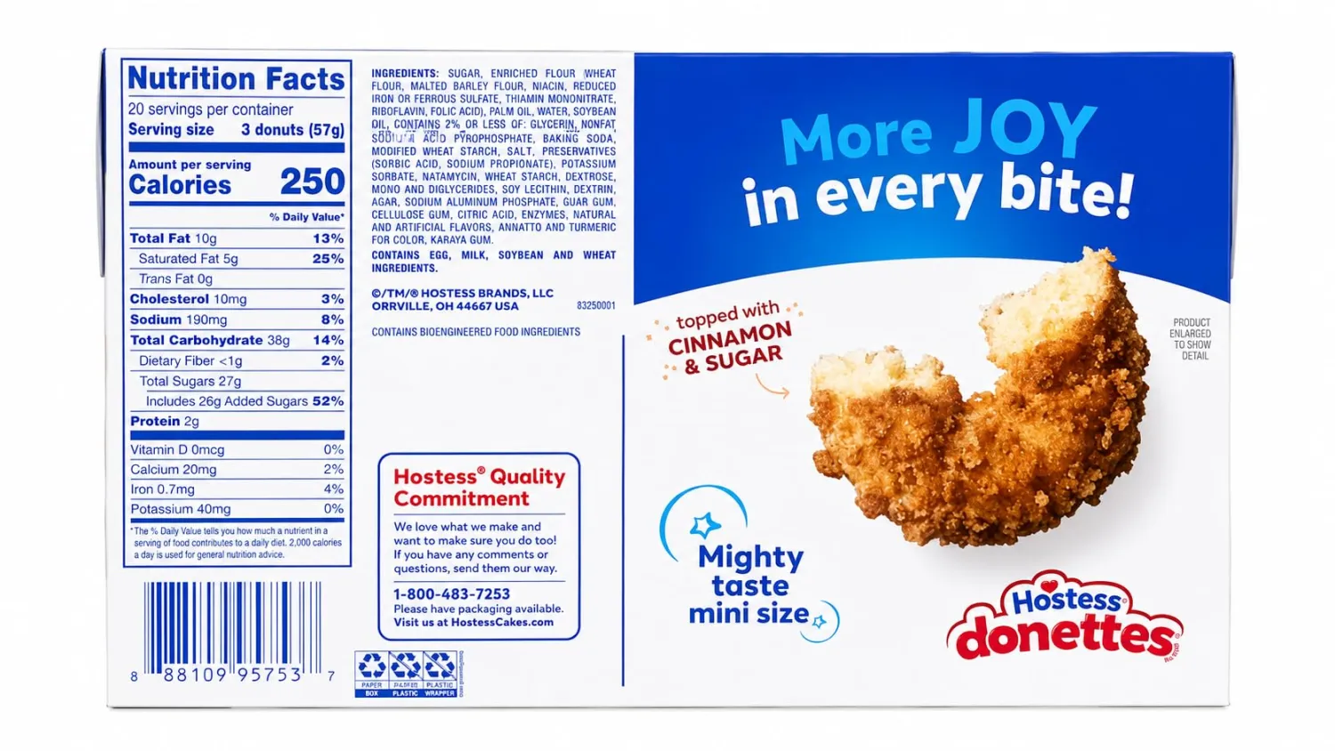Hostes Mini Donuts, CHURRO, 3 Ounce, 10 Count, 60 total