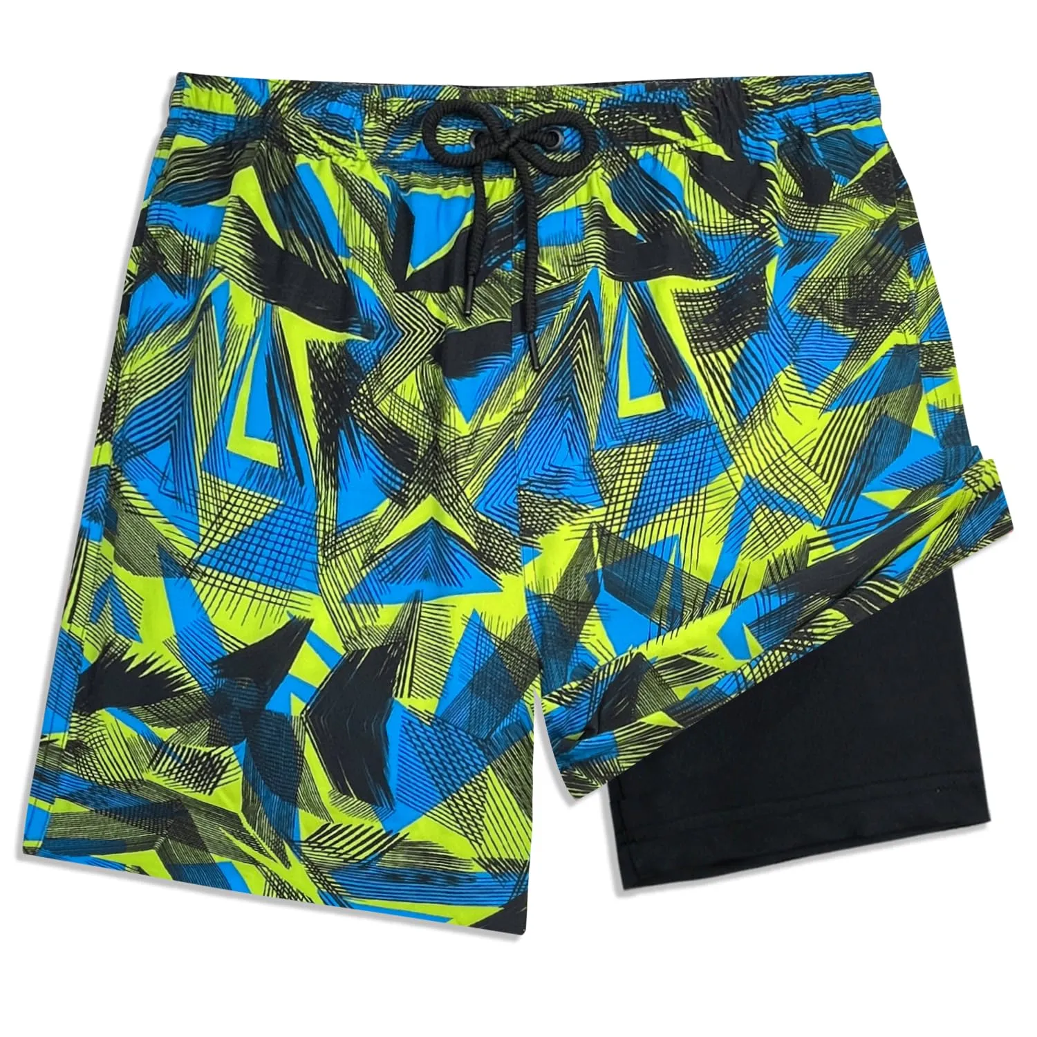 Boys Swim Bathing Trunks with Soft Compression Liner No-Chafing Quick Dry Light UPF 50+ Quality Swimsuit