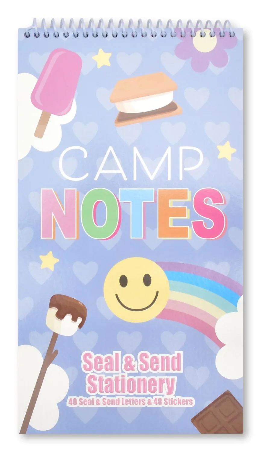 iscream Seal and Send 40 Sheet Stationery Note Card Pad with Seals - Camp Notes