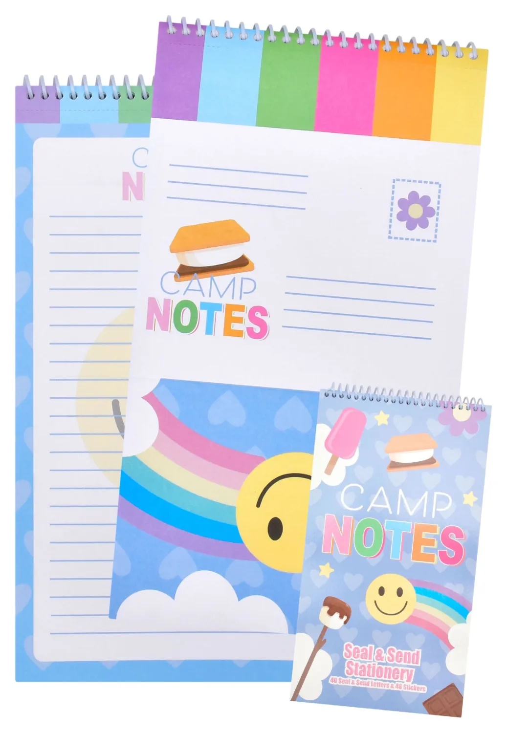 iscream Seal and Send 40 Sheet Stationery Note Card Pad with Seals - Camp Notes