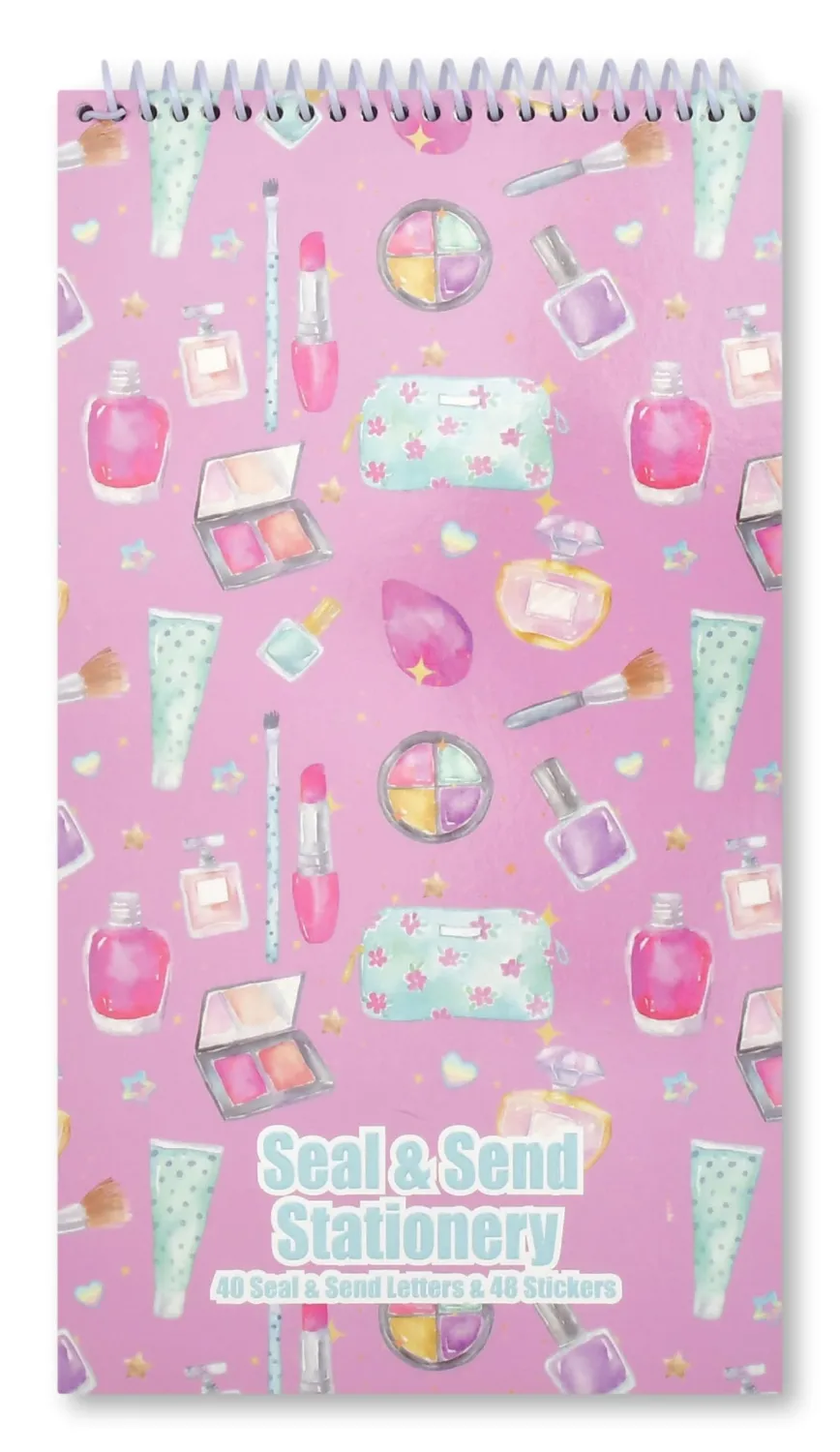 iscream Seal and Send 40 Sheet Stationery Note Card Pad with Seals - Makeup Counter