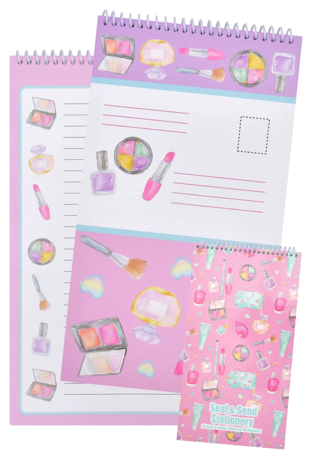 iscream Seal and Send 40 Sheet Stationery Note Card Pad with Seals - Makeup Counter