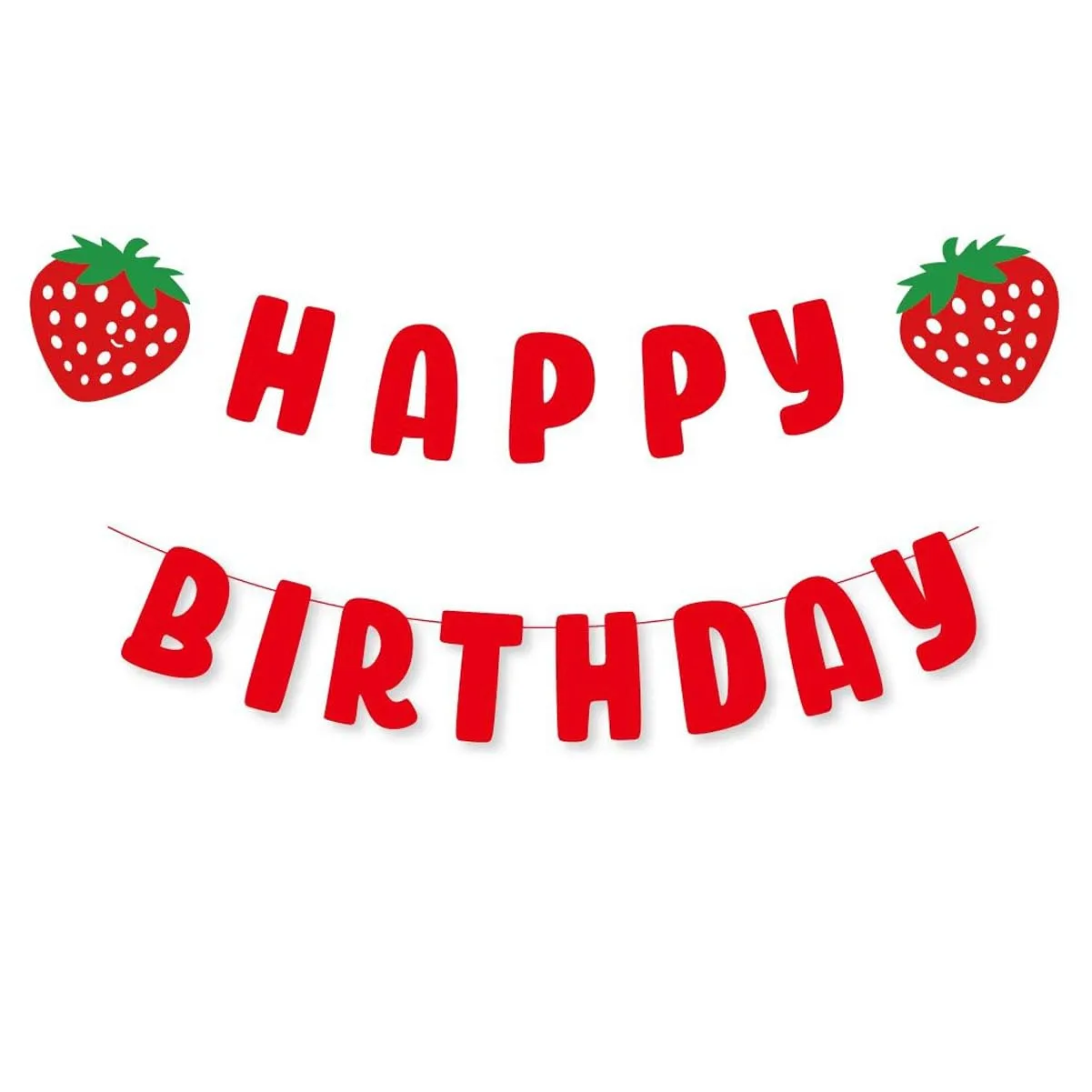Strawberry Happy Birthday Banner Sign trawberry Theme Birthday Garland for Birthday Party Decorations
