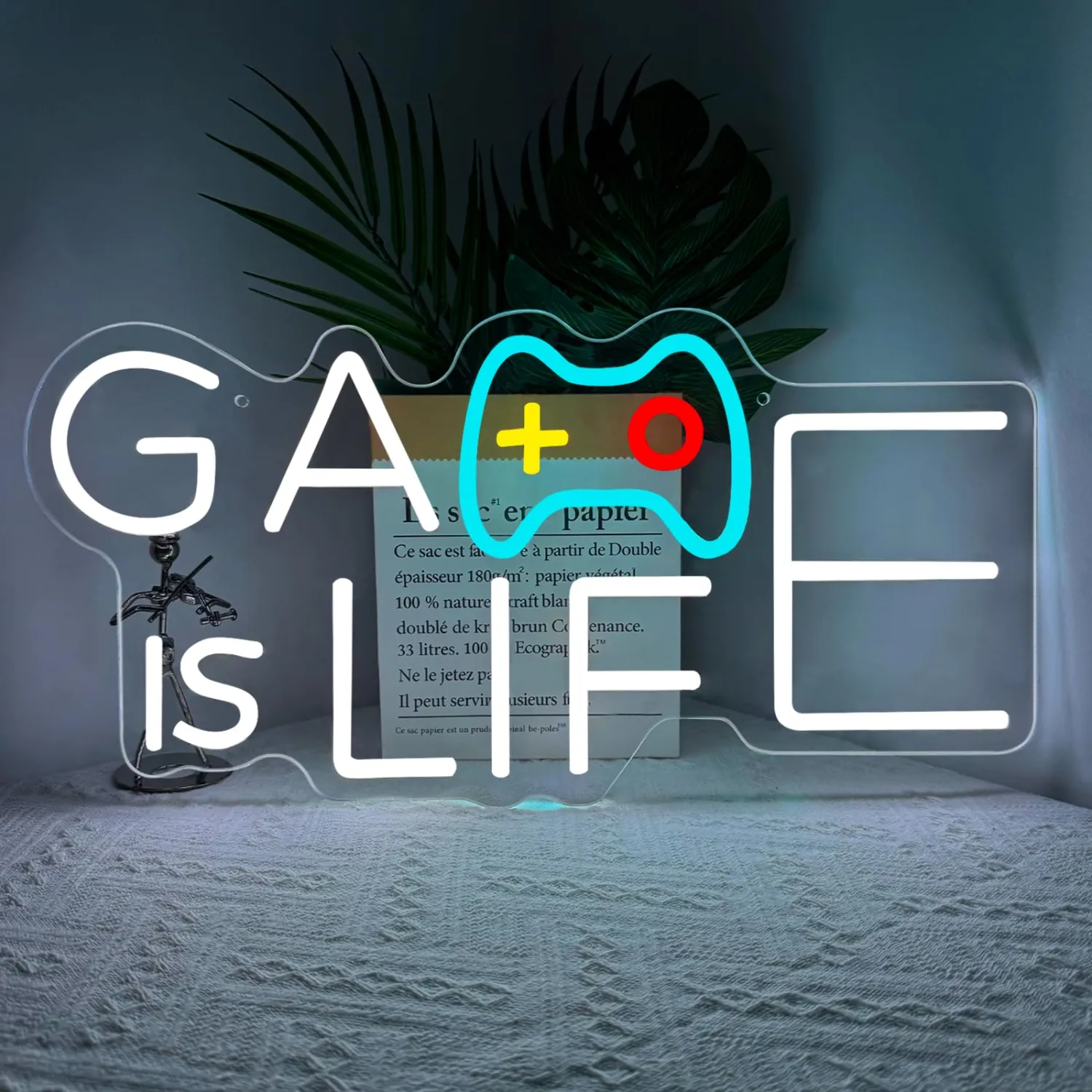 Game is Life Neon Sign for Game Room Wall Decor, Dimmable Led Neon Light for Gaming Zone Man Cave Bedroom Club Wall Ddecoration, Neon Signs Gift for Boys Girls