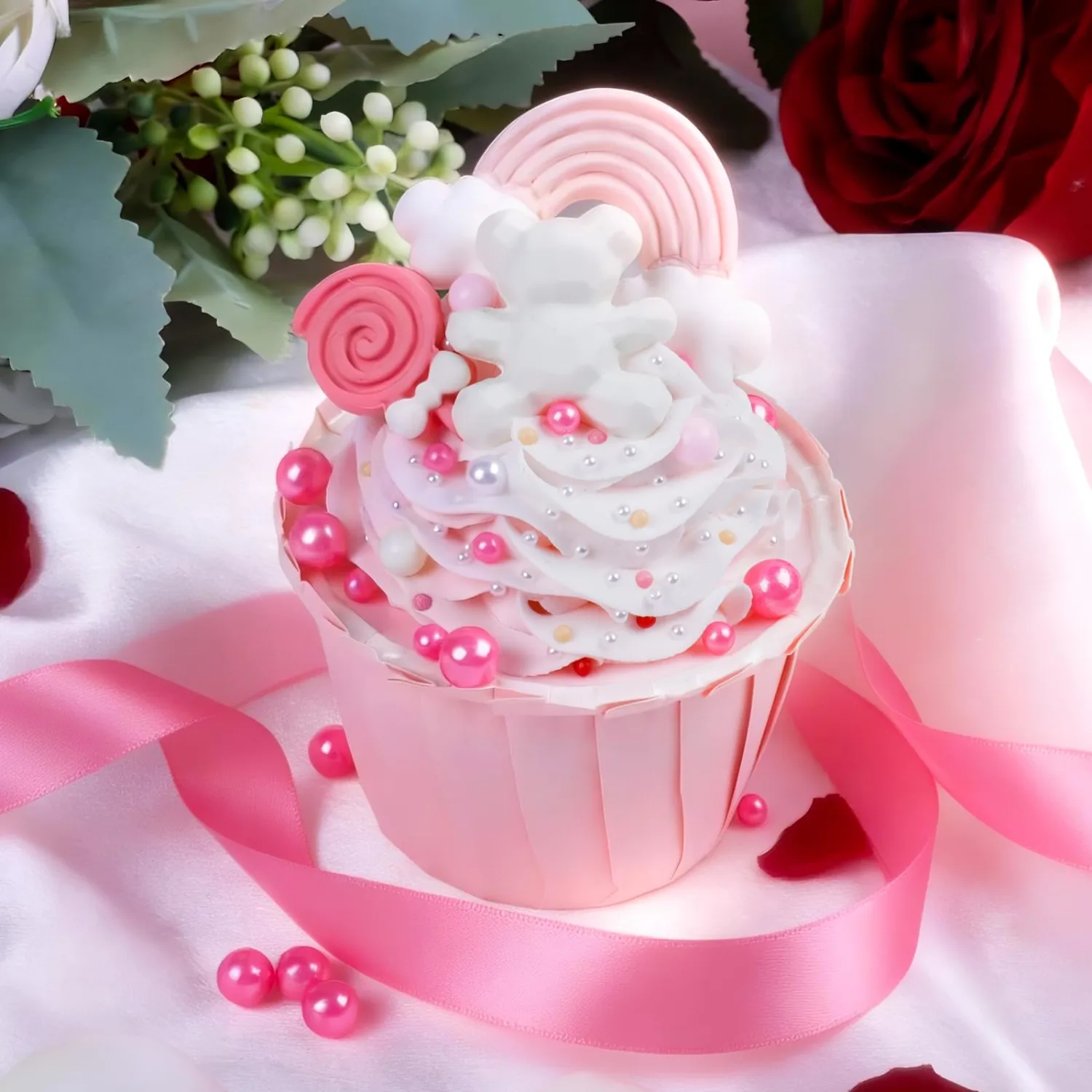 Pink and Red Pearl Sprinkles for Cake Decorating Edible, Valentines Sprinkles with 4 Sizes Sugar 130g/4.6oz, Cupcake, Ice Cream, Donuts, Macaron Toppings Supplies (2mm, 4mm, 7mm, 1cm)