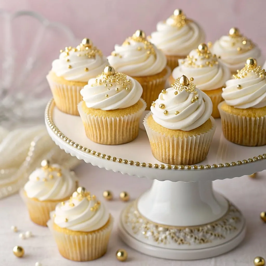 Gold Pearl Sprinkles for Cake Decorating, 4 Sizes Sugar 130g/4.6oz, Cupcake, Ice Cream, Donuts, Macaron Toppings Supplies (2mm, 4mm, 7mm, 1cm)