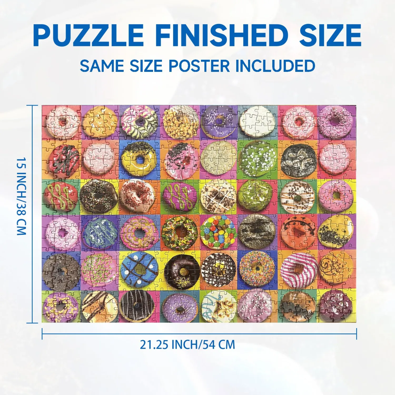 Nattork Jigsaw Puzzles 500 Pieces for Adults, Families (Donuts) Pieces Fit Together Perfectly