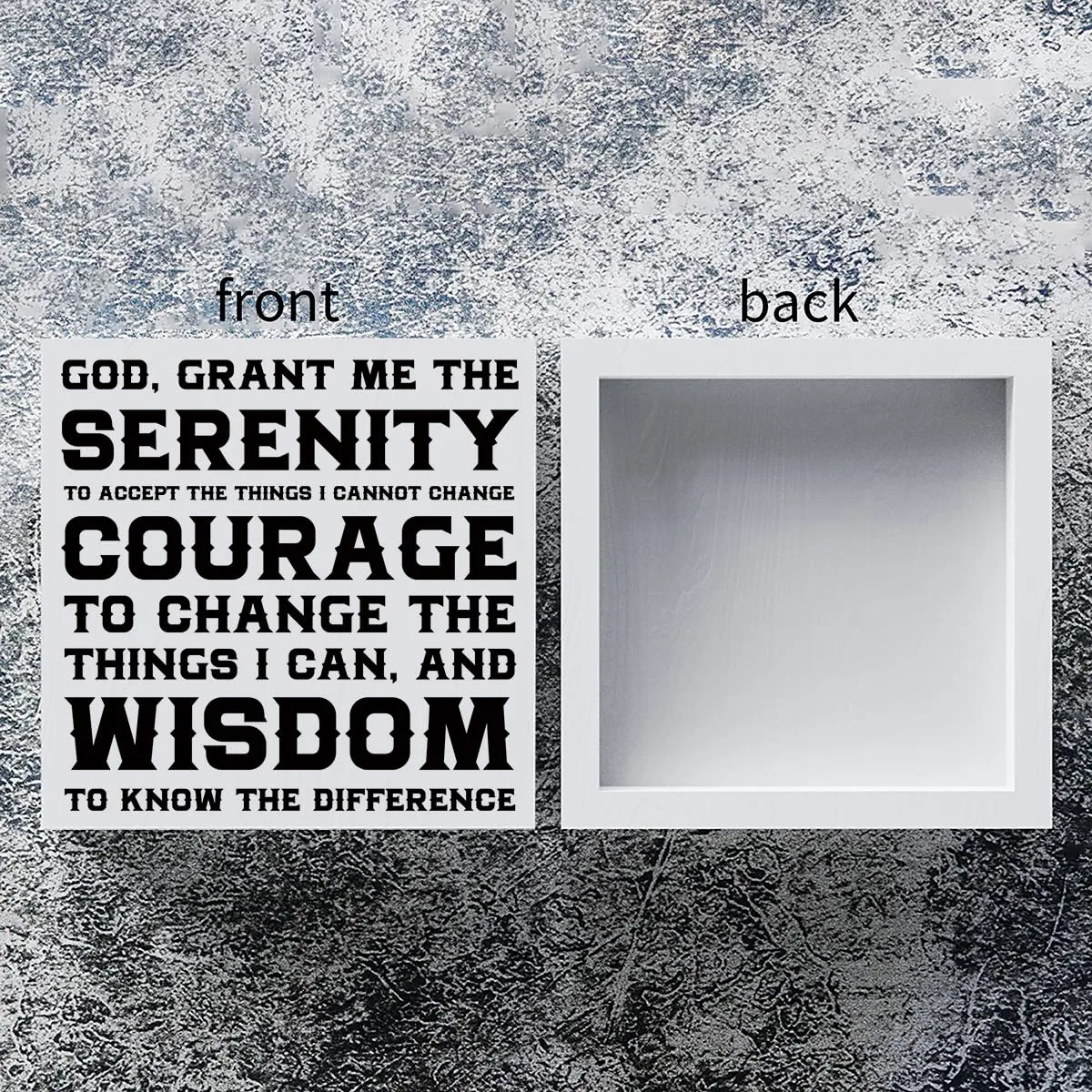 mmiishe Serenity Prayer Wooden Box Sign Home Wall Decor 5 X 5 Inch Rustic God Grant Me the Serenity Wood Box Sign