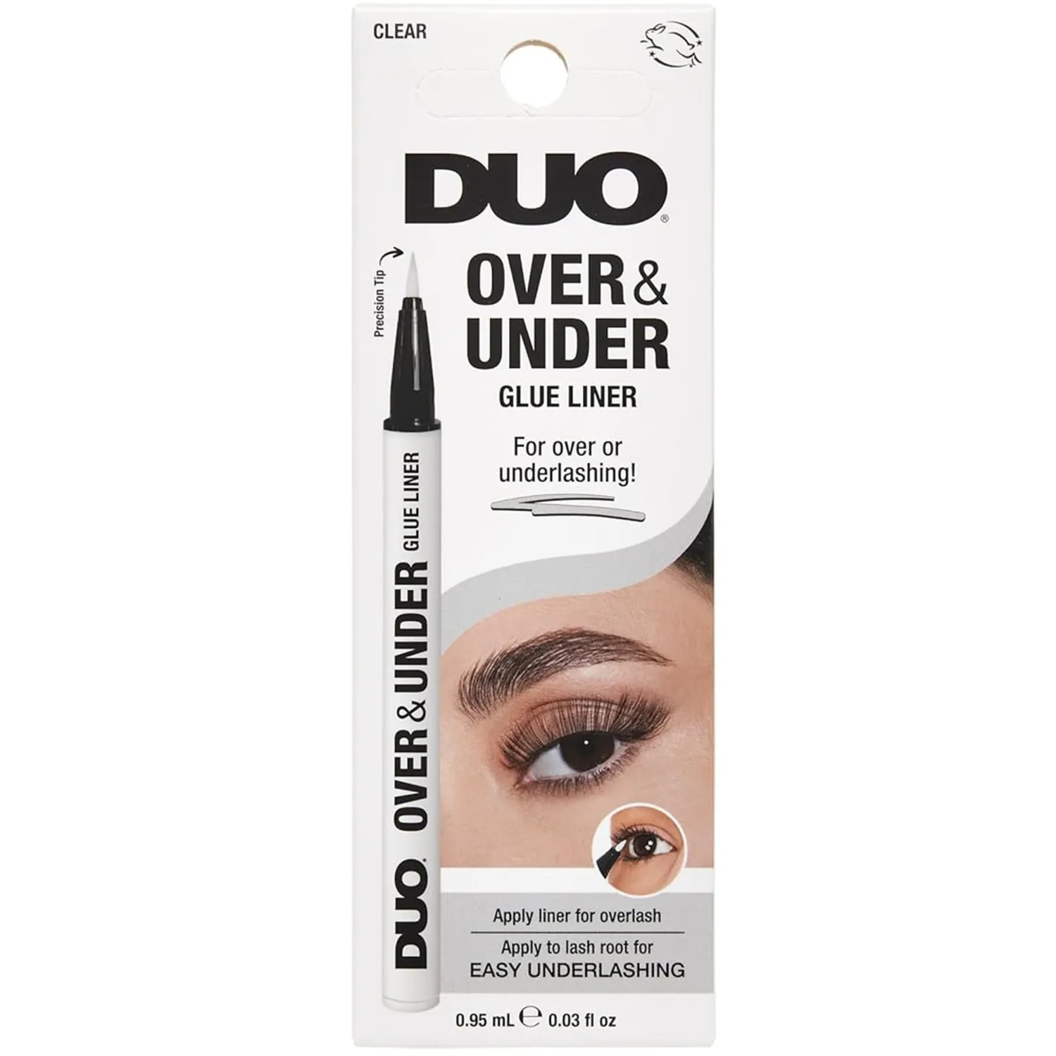 Duo Over & Under Lash Glue Liner – 2-in-1 Eyelash Adhesive and Eyeliner, Clear, Waterproof Long-Lasting Eyelash Glue Pen for Strip Lashes, 0.03 Fl Oz