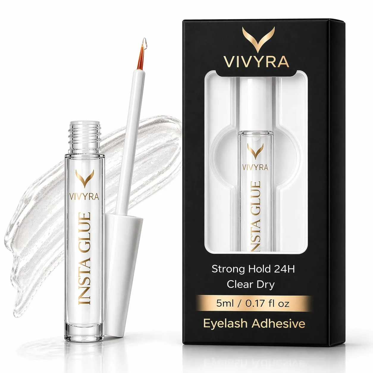 Liquid Eyelash Glue – Fast Drying Clear Lash Adhesive, Strong Flexible Hold for False Lashes, Easy Precision Application, Beginner & Pro Friendly, All-Day Comfortable Wear