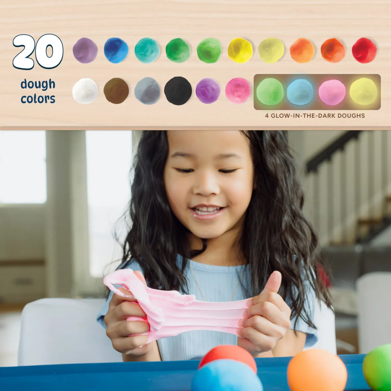 Chuckle & Roar Whoa Dough - 20 Colors Air Dry Clay – Gluten Free, Safe and Non-Toxic - Ages 3 and Up