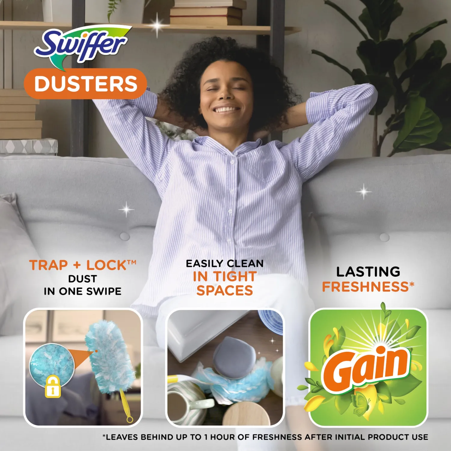 Swiffer 180 Duster, Car Duster Refills, Gain Scent, 10 Count