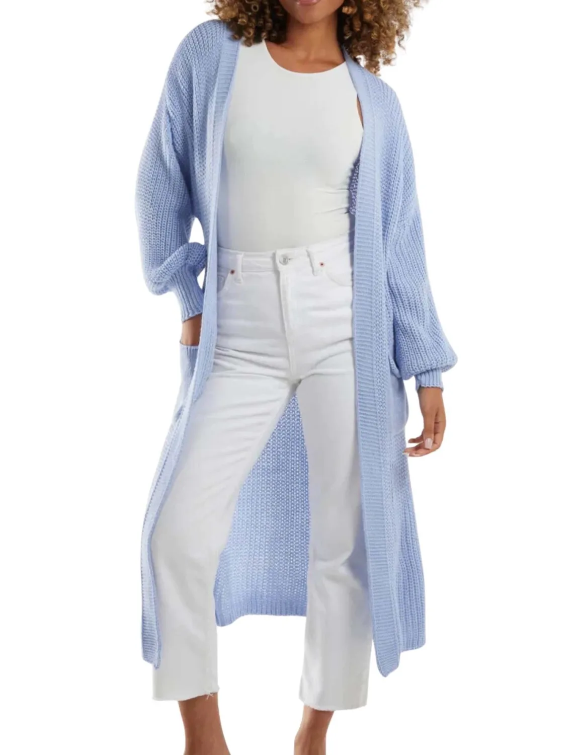 LIZALIG Women's Long Cardigans Open Front Soft Knit Lightweight Duster Sweater Coat