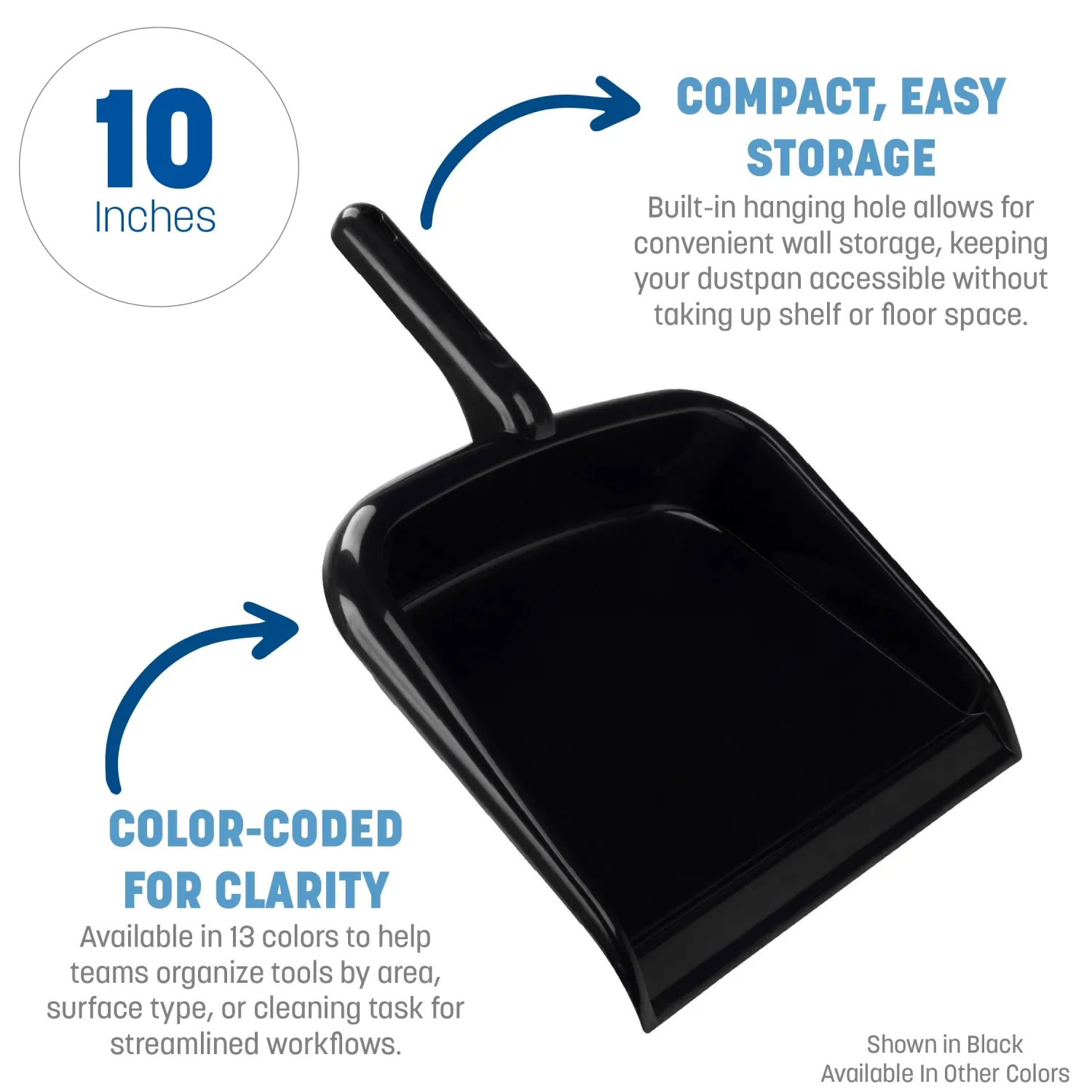 SPARTA Handheld Dustpan with Handle, Cleaning Essentials for Home and Commercial Use, 10", Blue