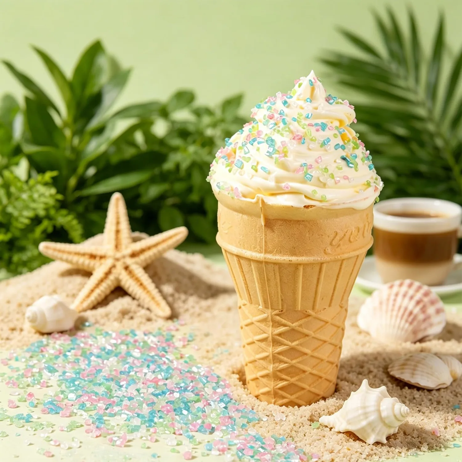 Ocean Sanding Sugar for Baking, 6.35oz/180g Edible Pastel Sparkling Crystal Sugar Sprinkles, Summer Sprinkles for Cake Cupcake Cookies Ice Cream Topping