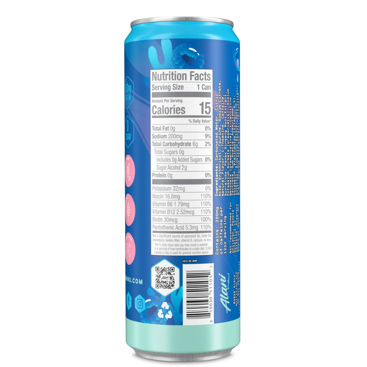 Alani Nu Breezeberry Sugar Free Energy Drink Can