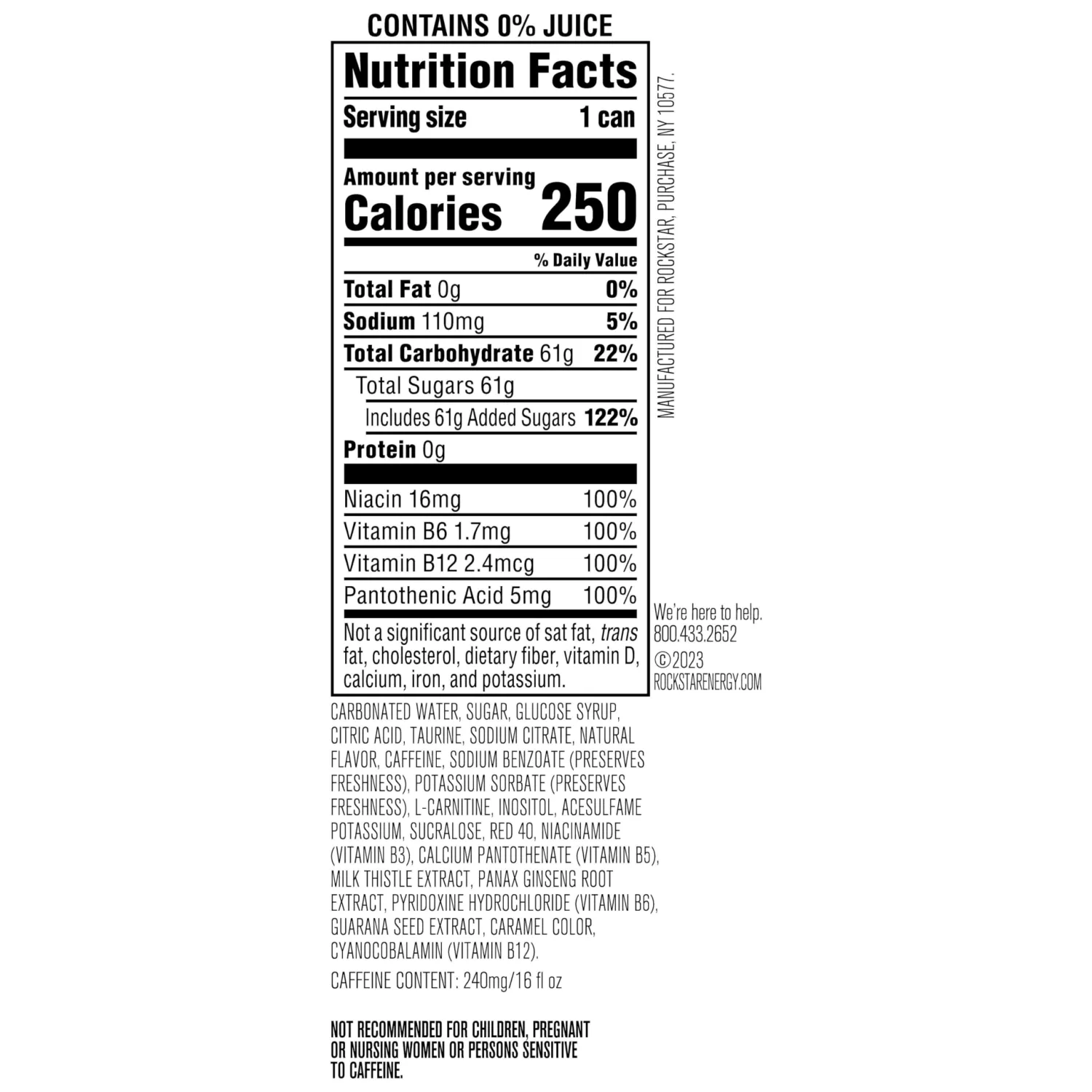 Rockstar Fruit Punch, 16 Fl Oz Can