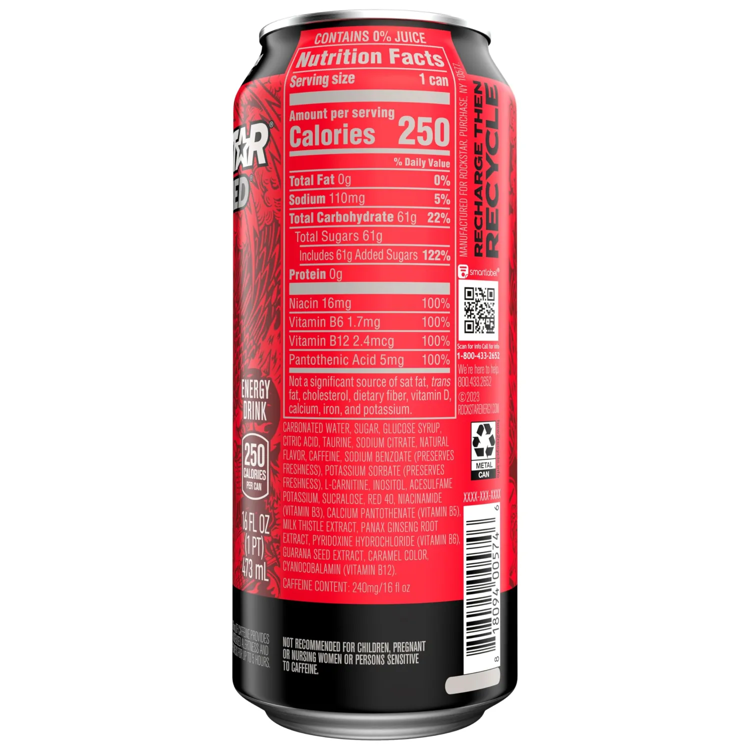 Rockstar Fruit Punch, 16 Fl Oz Can