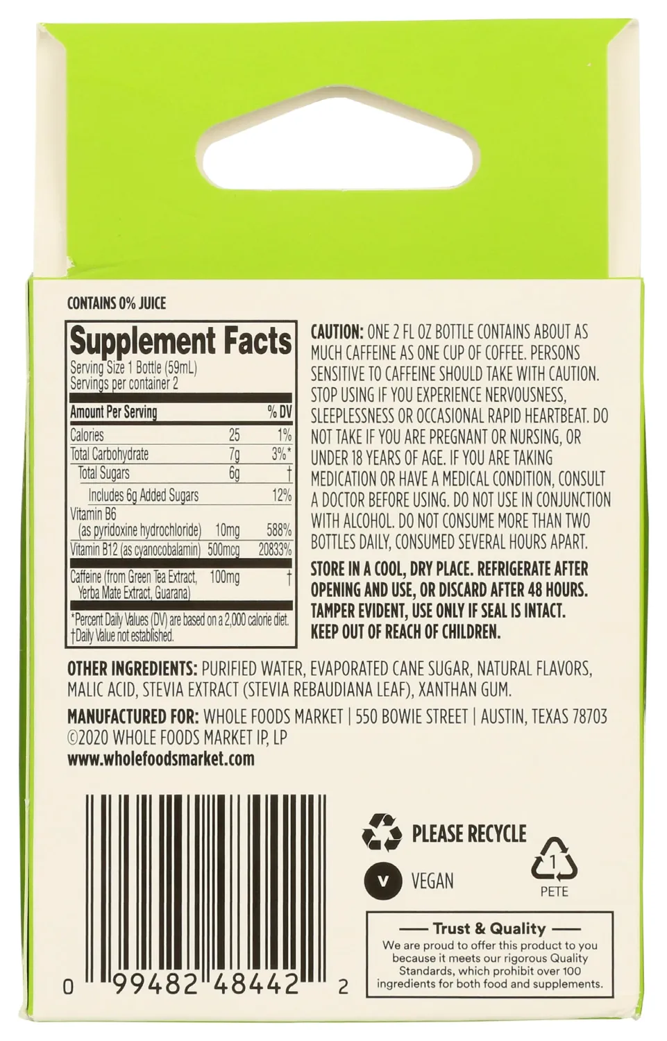 365 by Whole Foods Market Energy Shot Duo Pack, Cherry Limeade, 2 Fl Oz