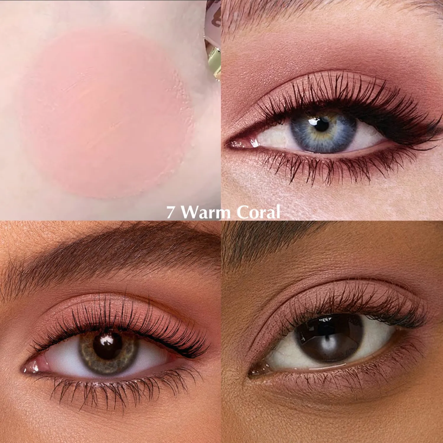Warm Coral Matte Liquid Eyeshadow, Smooth Blendable High-pigmented Cream-to-Powder Nude Eye Shadow for Older Women, Crease-Resistant Neutral Eyeshadow Stick Multiuse Makeup for Eyes Cheeks