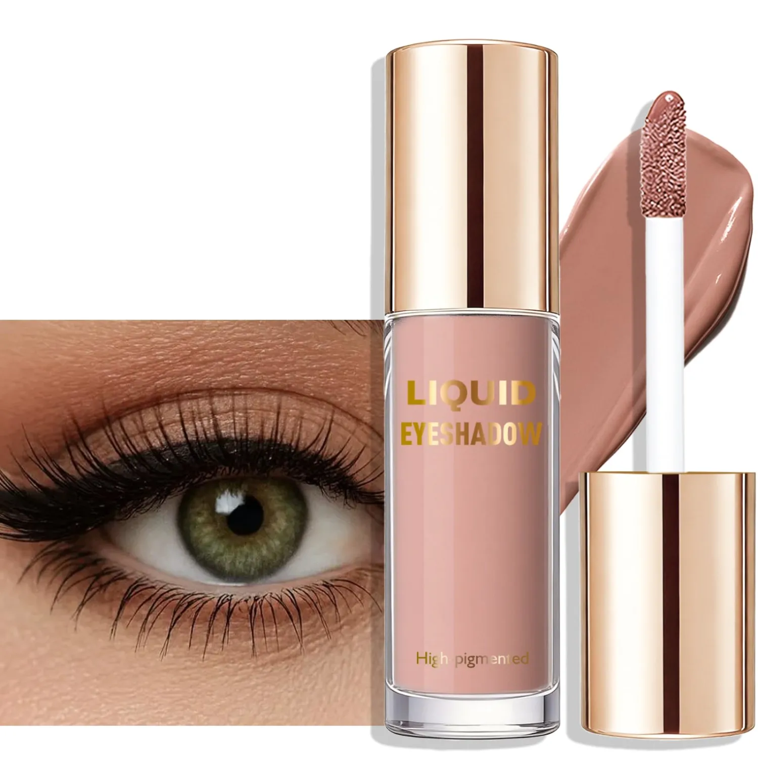 Warm Brown Matte Liquid Eyeshadow, Smooth Blendable High-pigmented Cream-to-Powder Nude Eye Shadow for Older Women, Crease-Resistant Neutral Eyeshadow Stick Multiuse Makeup for Eyes Cheeks