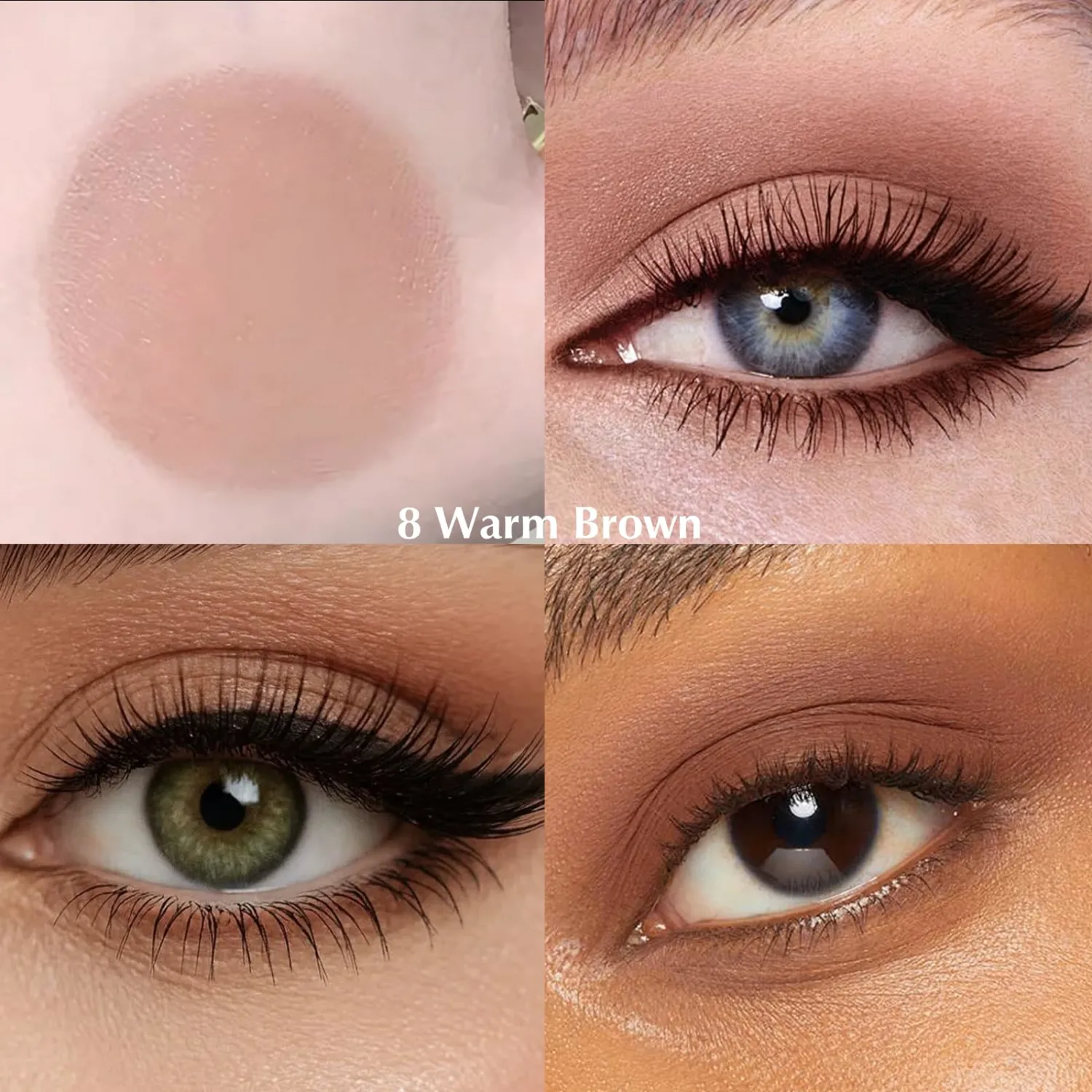 Warm Brown Matte Liquid Eyeshadow, Smooth Blendable High-pigmented Cream-to-Powder Nude Eye Shadow for Older Women, Crease-Resistant Neutral Eyeshadow Stick Multiuse Makeup for Eyes Cheeks