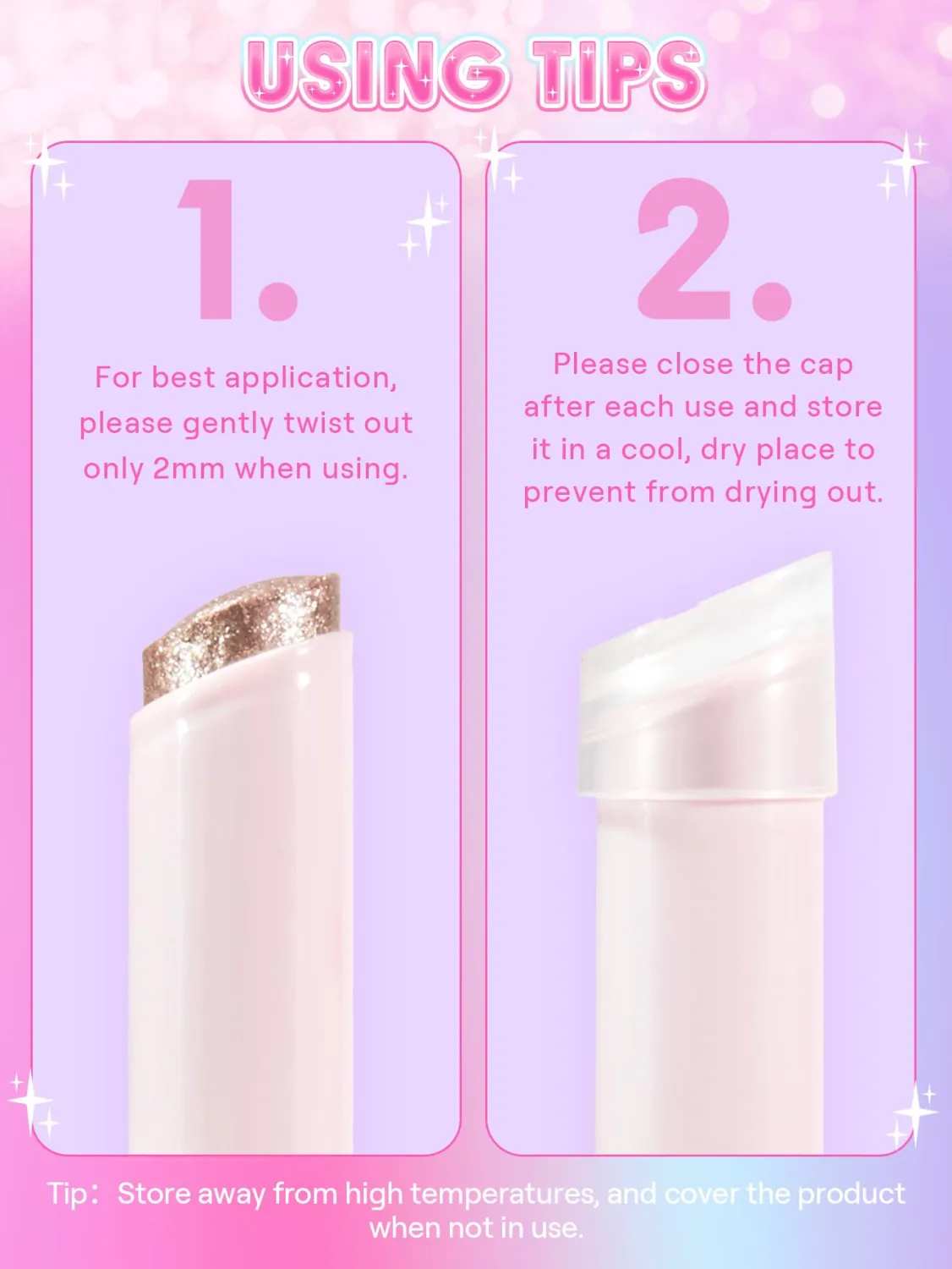 SHEGLAM Crystal Jelly Glaze Stick Eye Shadow Stick Eyeliner Brightener Pencil Crayon with Brush Easy to Blend Long Lasting Shimmer Eyeshadow-Violet Crush