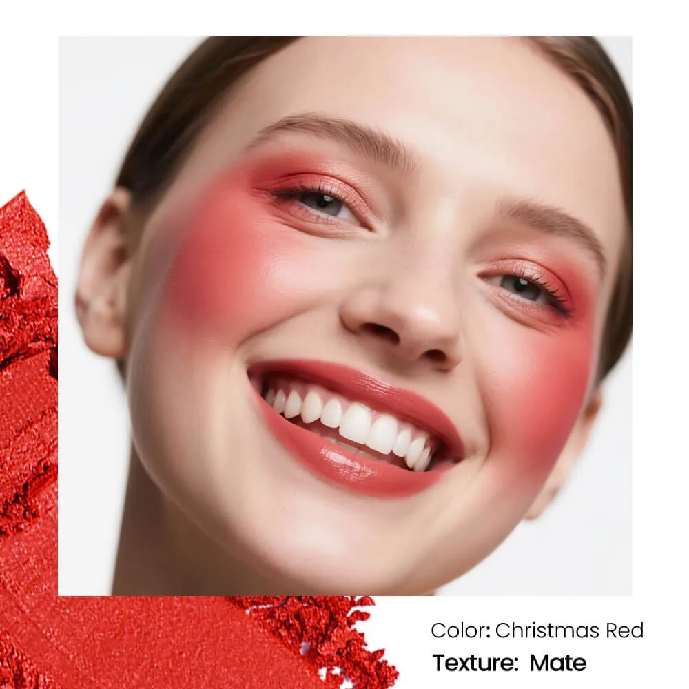Matte Single Eyeshadow Refill – Christmas Red, High-Pigment, Blendable & Long-Lasting, Pressed Powder with Metal Pan, DIY Magnetic Palette Compatible, Easy to Apply & Remove