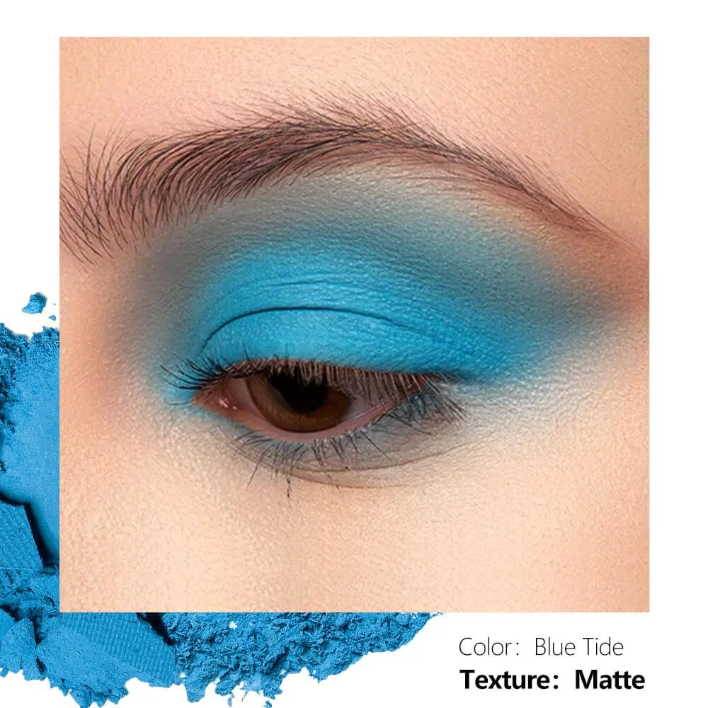 Matte Ocean Blue Single Eyeshadow Square Pan (26x27mm) | Highly Pigmented Powder Eye Makeup, Ultra-Blendable Long Lasting Refill for Magnetic Palette, Easy-Swap Design (Blue Tide)