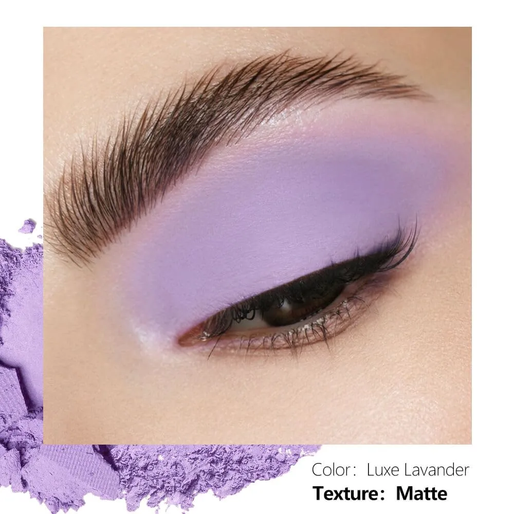 Matte Single Eyeshadow with Pressed Powder – Soft Pastel Purple, Highly Pigmented & Blendable, Magnetic Refill Pan, No Case Included (Luxe Lavander)