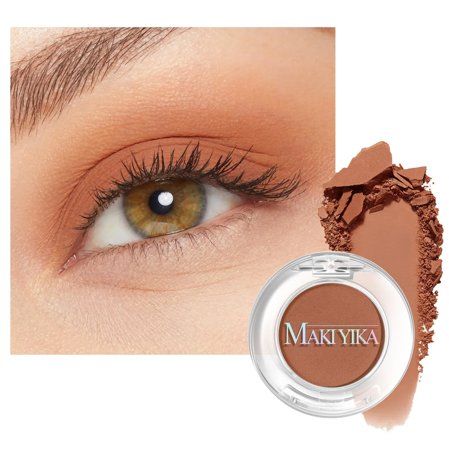 MAKI YIKA Coffee Brown Matte Single Eye Shadow Palette for Women Pigmented Brown Eyeshadow Powder for Eyes Color Stay Long Lasting Waterproof Eye Makeup Palette, #7