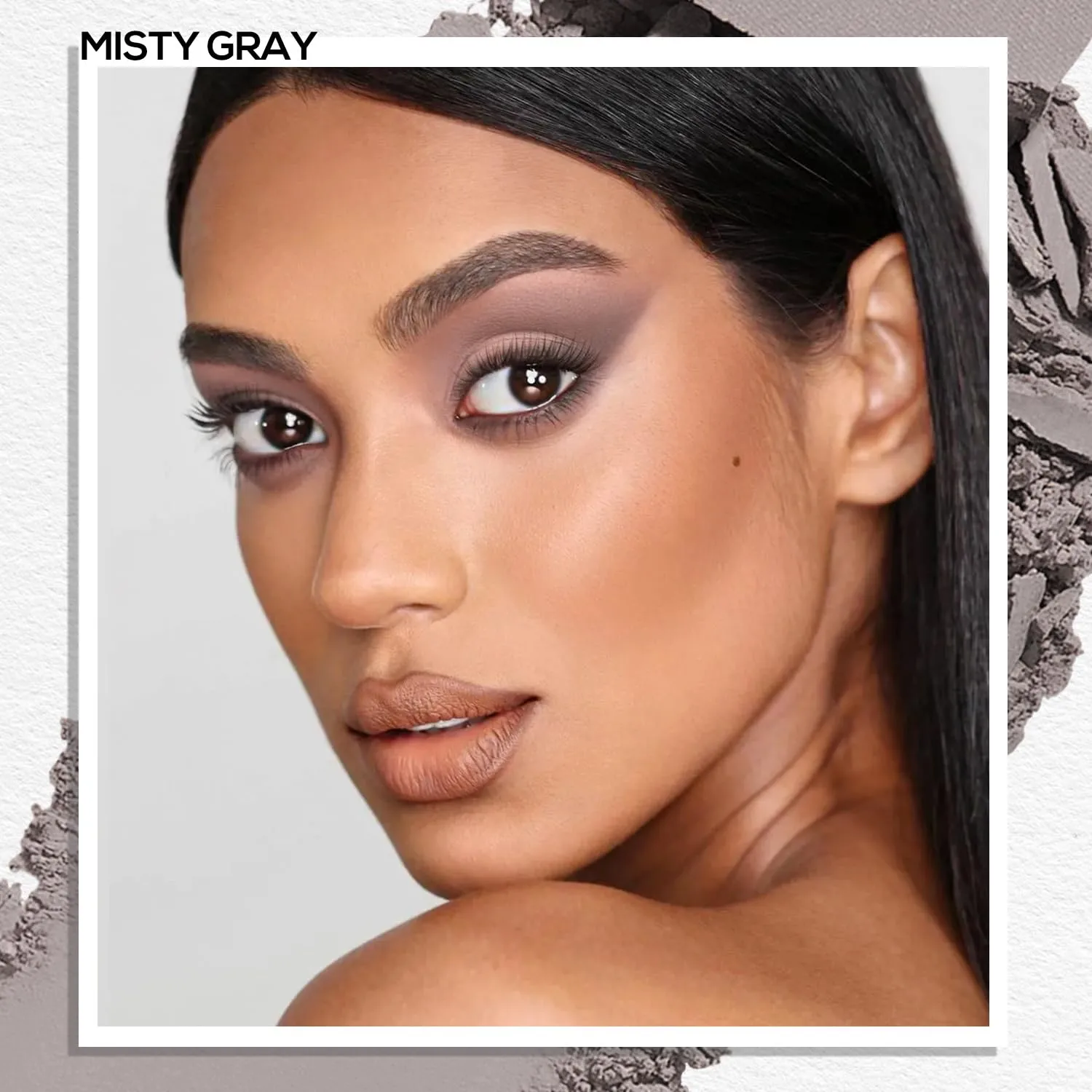 MAKI YIKA Misty Gray Matte Single Eye Shadow Palette for Women Pigmented Grey Eyeshadow Powder for Black Eyes Color Stay Long Lasting Waterproof Eye Makeup Palette, #9