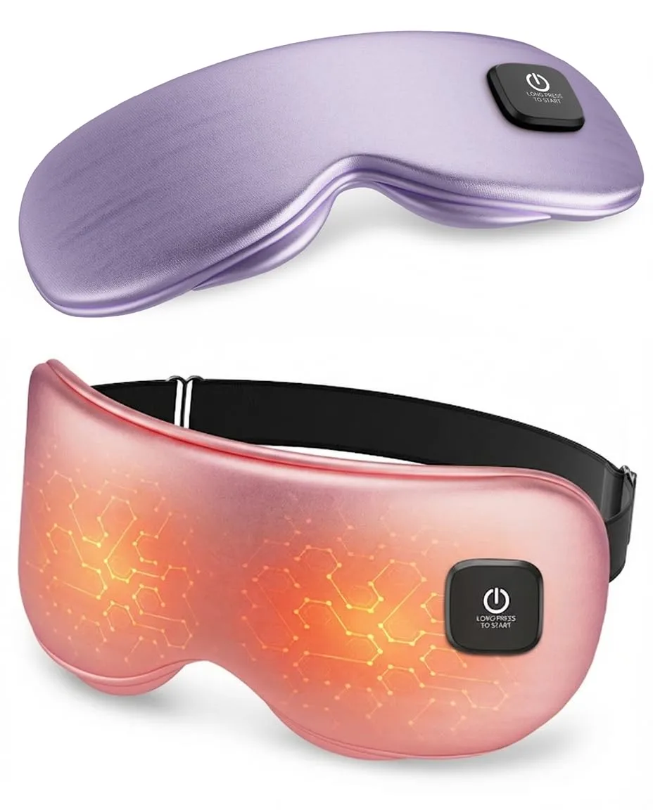 Heated Eye Mask - Cordless Eye Mask for Dry Eyes, Eye Relief, Improved Sleep, Washable Eye Heating pad for Travel and with Replaceable Shell