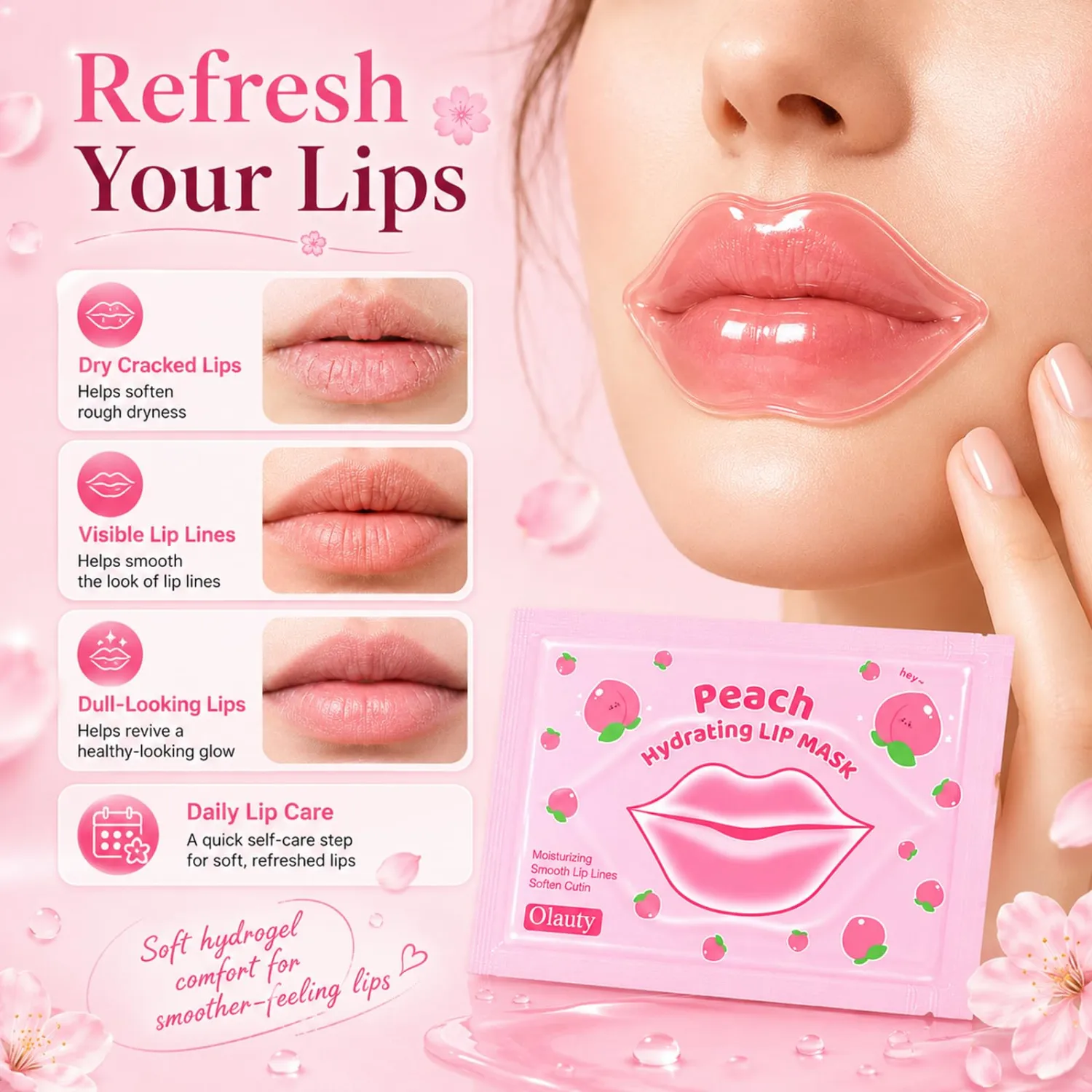 Sulily 30 Pairs Lip Mask & Under Eye Patches, Pink Collagen Eye Mask Pads, Lip Mask Skincare, Birthday Gifts, Bridesmaid Gifts, Bridal Shower Gifts, Spa Gifts for Women, Bulk Gifts, Party Favors