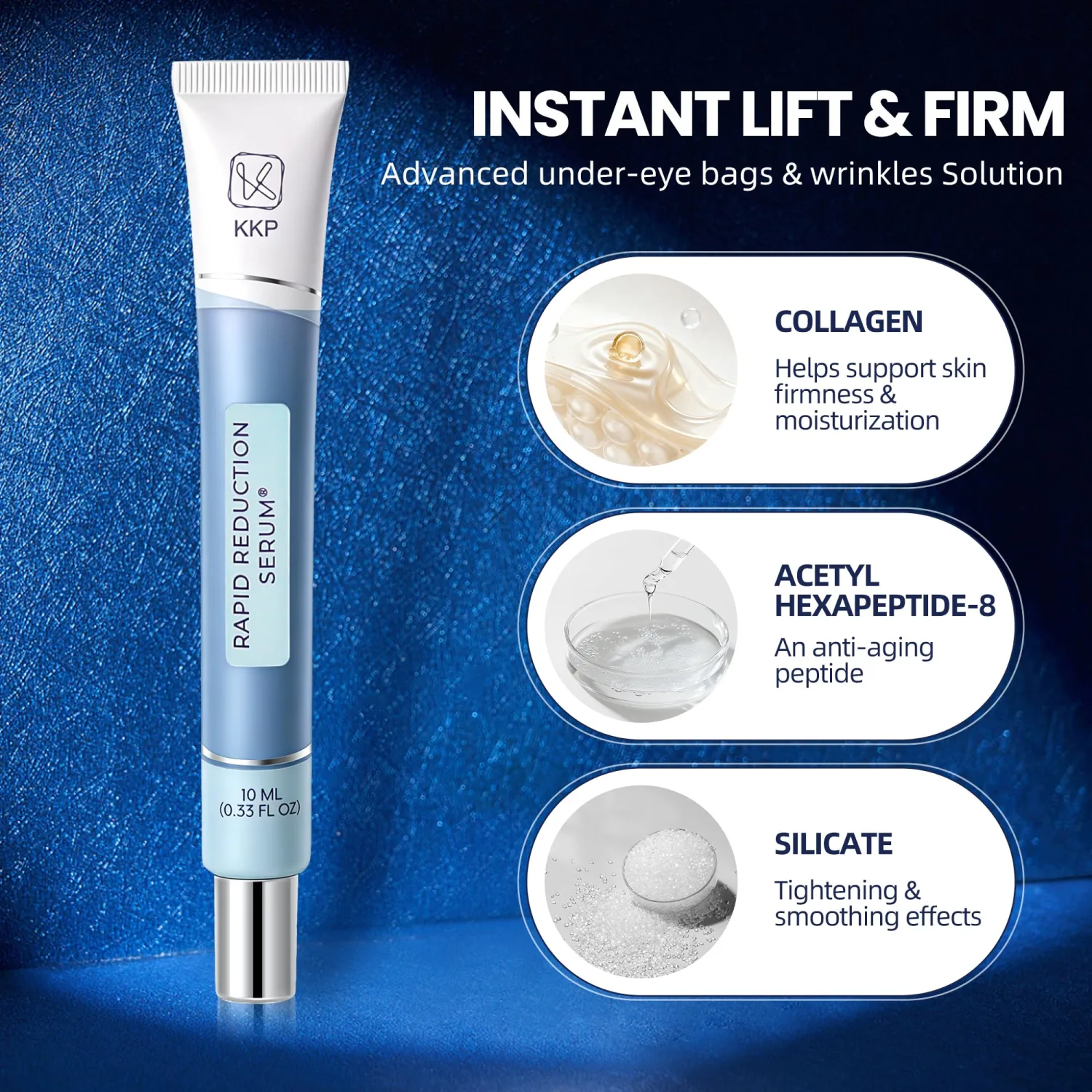 KKP Rapid Reduction Eye Serum & Face Lift Cream - Visibly Reduces Under-Eye Bags, Wrinkles, Dark Circles, Fine Lines & Crow's Feet Instantly, Anti Agi