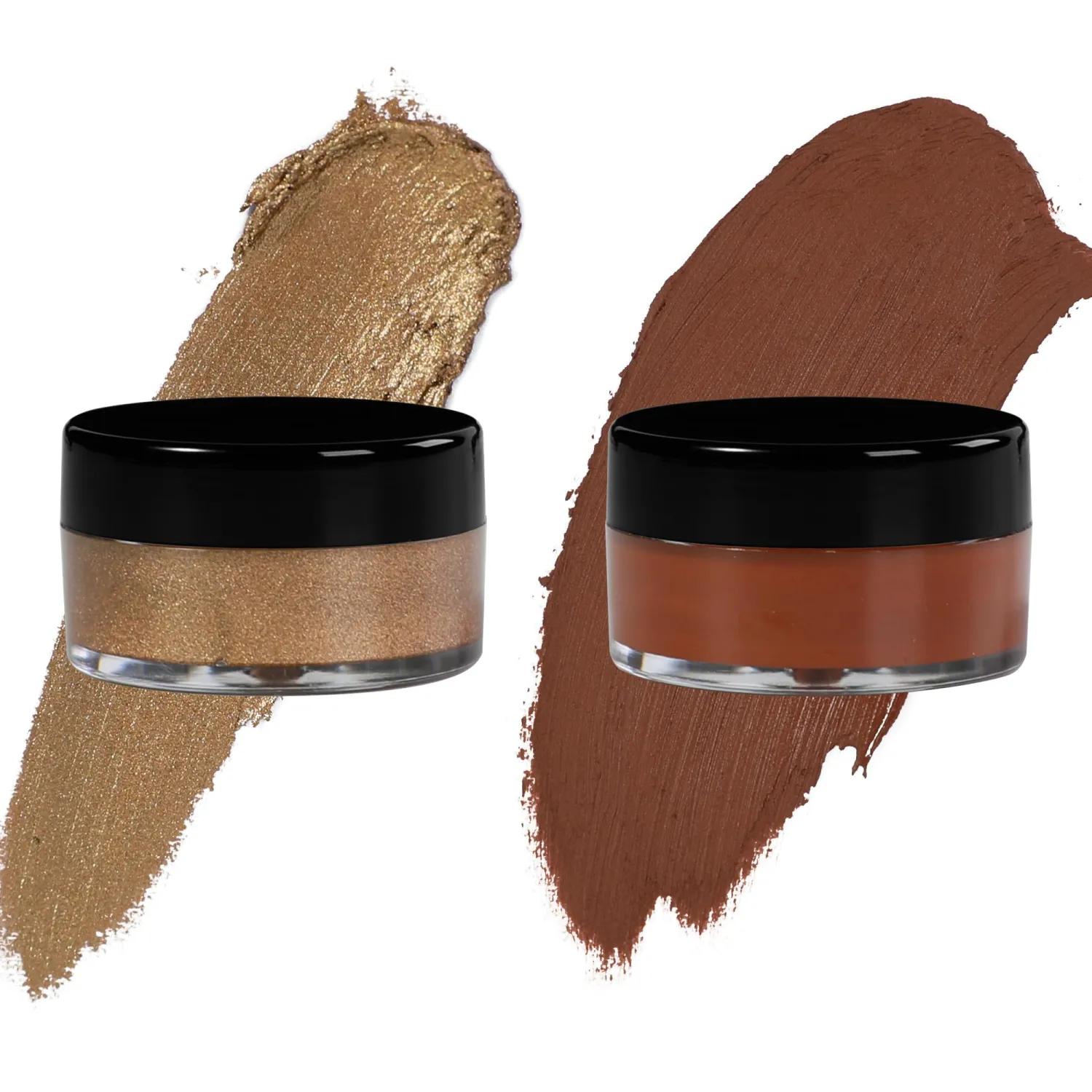 Brown Eyeshadow Cream, Blendable Smooth 2pcs Matte and Shimmer Brown Creamy Eyeshadow