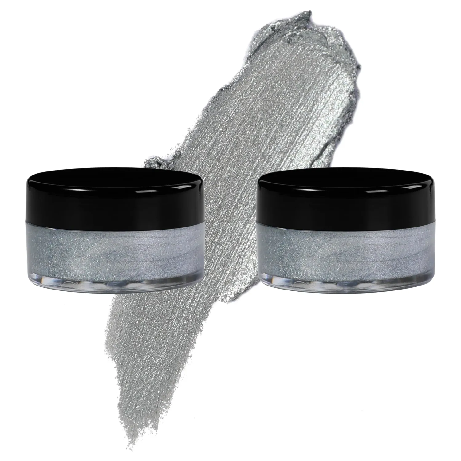Silver Eyeshadow Cream, Blendable Smooth 2pcs Shimmer Silver Creamy Eyeshadow